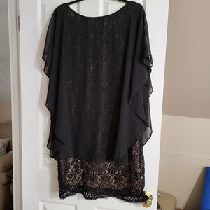R & M Richards Black Lace Midi Dress